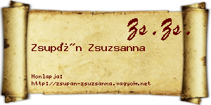 Zsupán Zsuzsanna névjegykártya